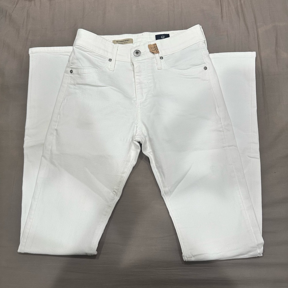 AG White Denim Skinny Jeans